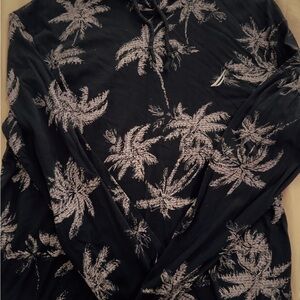 NAUTICA Black Palm Tree Print Men's Shirt